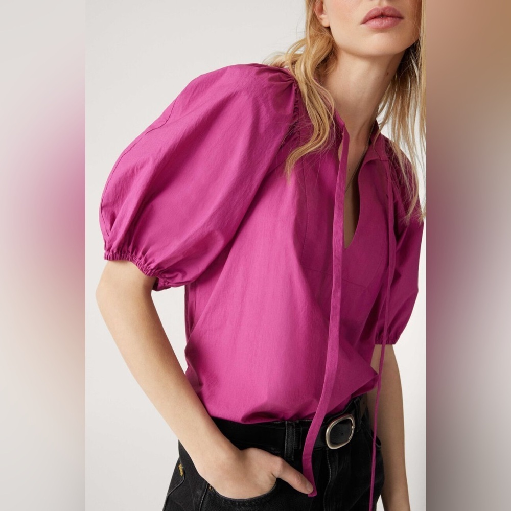 NWT BA&SH Paris Jamie Top in Fuchsia Size XS - Picture 3 of 10